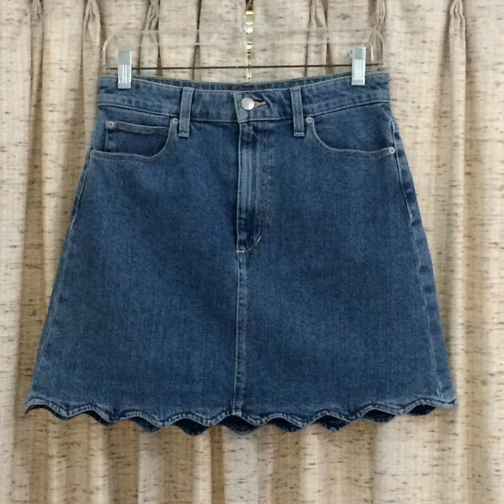 Joe’s Jeans The Bella High Rise Scallop Hem Denim Skirt